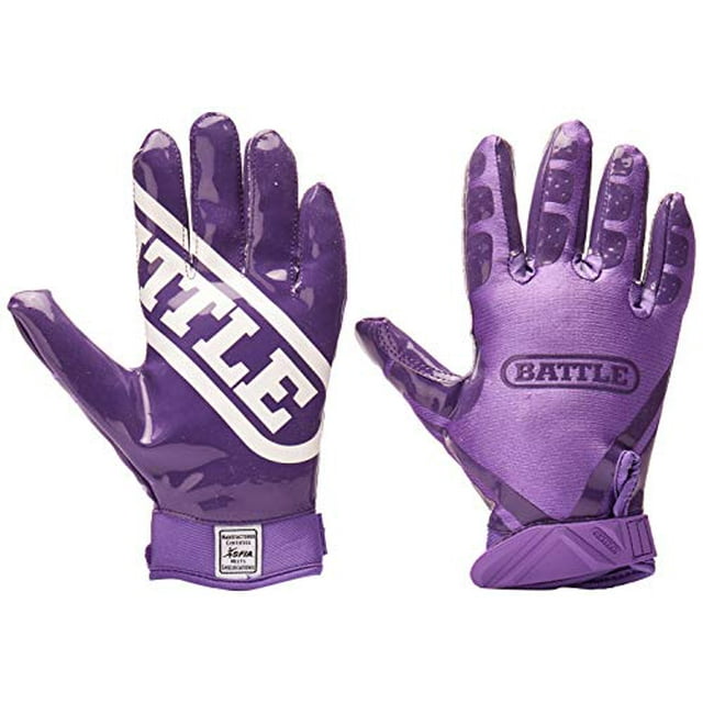 Battle Double Threat Gants de Football - Gants Récepteurs Paume Ultra-Adhésifs - Gants Récepteurs Style Pro, Adulte