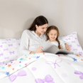 thumbnail image 4 of spefrowx Cute Polka Dot Bow Queen Comforter Set for Teens, Purple Cartoon Ribbon Comforter Sets Queen, Stars Reversible, 3-Piece, 1 Comforter and 2 Pillowcases, 4 of 6
