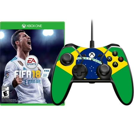 FIFA 18 and Brazil Skin Controller Bundle, Electronic Arts, Xbox One,