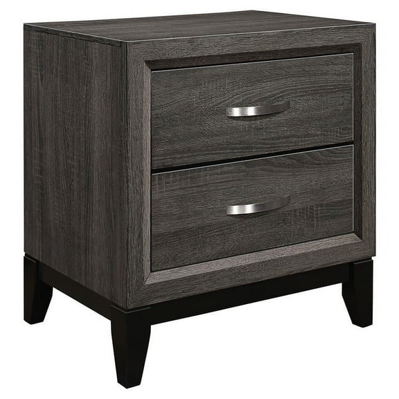 Lexicon Davi 2-Dovetail Drawers Modern Wood Nightstand in Gray