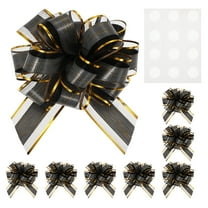 Uxcell 8 pack Bow for Gift Wrapping, 8.7" x 6.7" Wood Grain Ribbon Bows Black