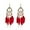 Red, variant on Long Boho CZ Feather Dangle Drop Earrings for Women Gold-Toned Enamel Round Turquoise Beaded Fringe Tassel Dangling Statement Studs Earring Lightweight Link Piercing Fish Hook Bohemian Ethnic Jewelry