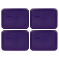 thumbnail image 1 of Pyrex 7210-PC Tapa rectangular de plástico para almacenamiento de alimentos, 3 tazas, color morado, fabricada en Estados Unidos, paquete de 4, 1 of 1