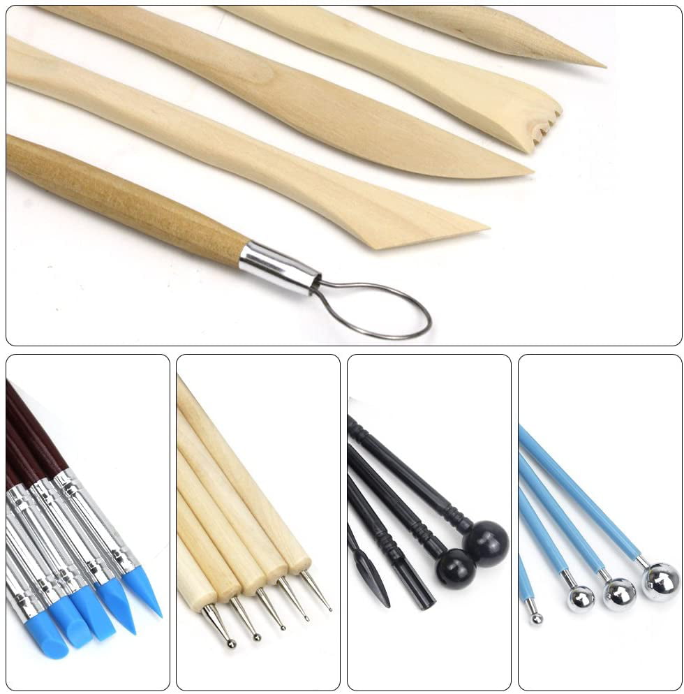 Polymer Modeling Clay Sculpting Tools Set Rock Painting Kit for Sculpture Pottery SERONLINE 24pcs Ball Stylus Dotting Tools