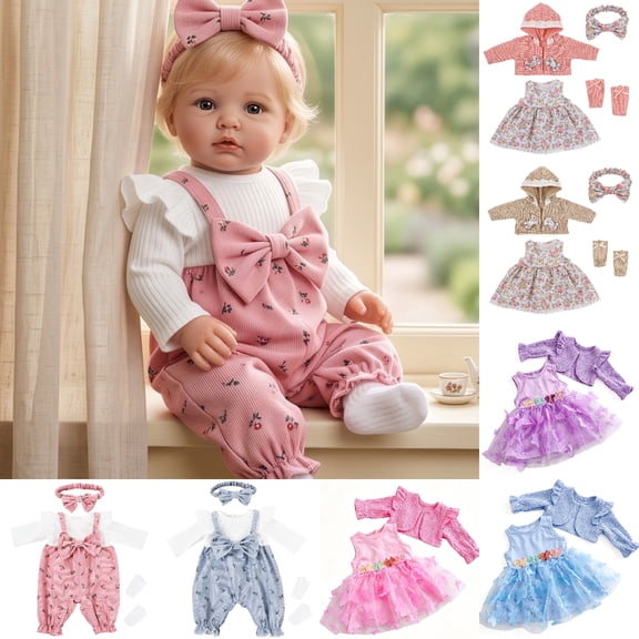 OANLKGI Baby Doll Clothes Accessories Set for 15–18 Inch Babys Doll, Reborn Doll Clothes Outfits Pretend Play Baby Dolls Clothes and Accessories Dollhouses Boy&Girl