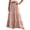 Pink, variant on Tqcoqu Women's Solid Cotton Linen Tiered Maxi Skirt,Smocked Elastic High Waist Flowy Boho Beach Long Skirt