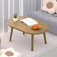 thumbnail image 4 of Small Coffee Table for Small Space, Low Table, Floor Table Desk for Sitting on The Floor, Japanese Coffee Table for Living Room, Tatami Tea Tables with Solid Wood Legs, Oval Coffee Tables, Brown, 4 of 8