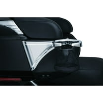 Kuryakyn 1692 Motorcycle Accessory: Passenger Drink/Cup Holder with Mesh Basket for 2014-19 Harley-Davidson Touring & Trike Motorcycles, Right Side, Chrome