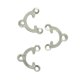 thumbnail image 1 of 2x100x Filigrana Triángulo Conector De 3 Orificios Accesorios De Joyería Plateado Blanco Zulema Conectores de joyería, 1 of 5