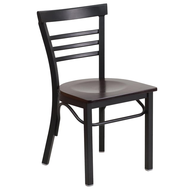 Bowery Hill Restaurant Dining Chair in Black and Walnut