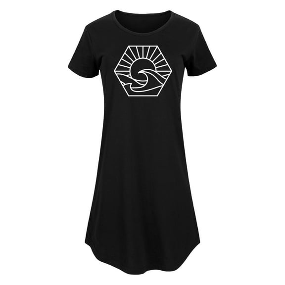 Instant Message - Hexagon Wave Scene - Women's Any Way Dress