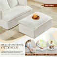 thumbnail image 6 of Timbernest Accent Chair with Ottoman, 47" Oversized Chaise Lounge Chair, Modern Corduroy Upholstered Armchair for Living Room, Dorm, Small Space, Beige, 6 of 9