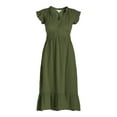 thumbnail image 5 of Time and Tru Women's and Women's Plus Double Cloth Midi Dress, Sizes XS-4X, 5 of 5