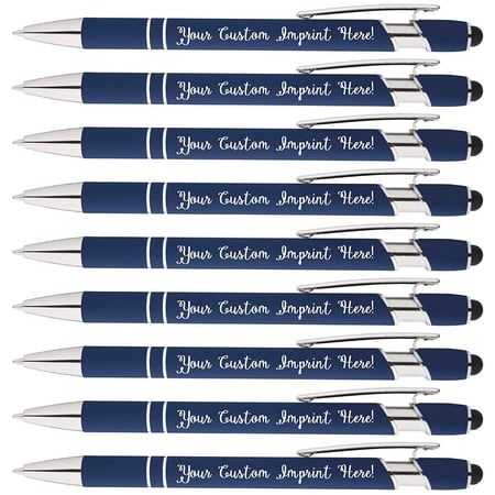 Full Color Imprint offered on Rainbow Rubberized Soft Touch Ballpoint Pen Stylus is a stylish, premium metal pen, black ink, medium point. Box of 12 - Personalized with your custom text or logo