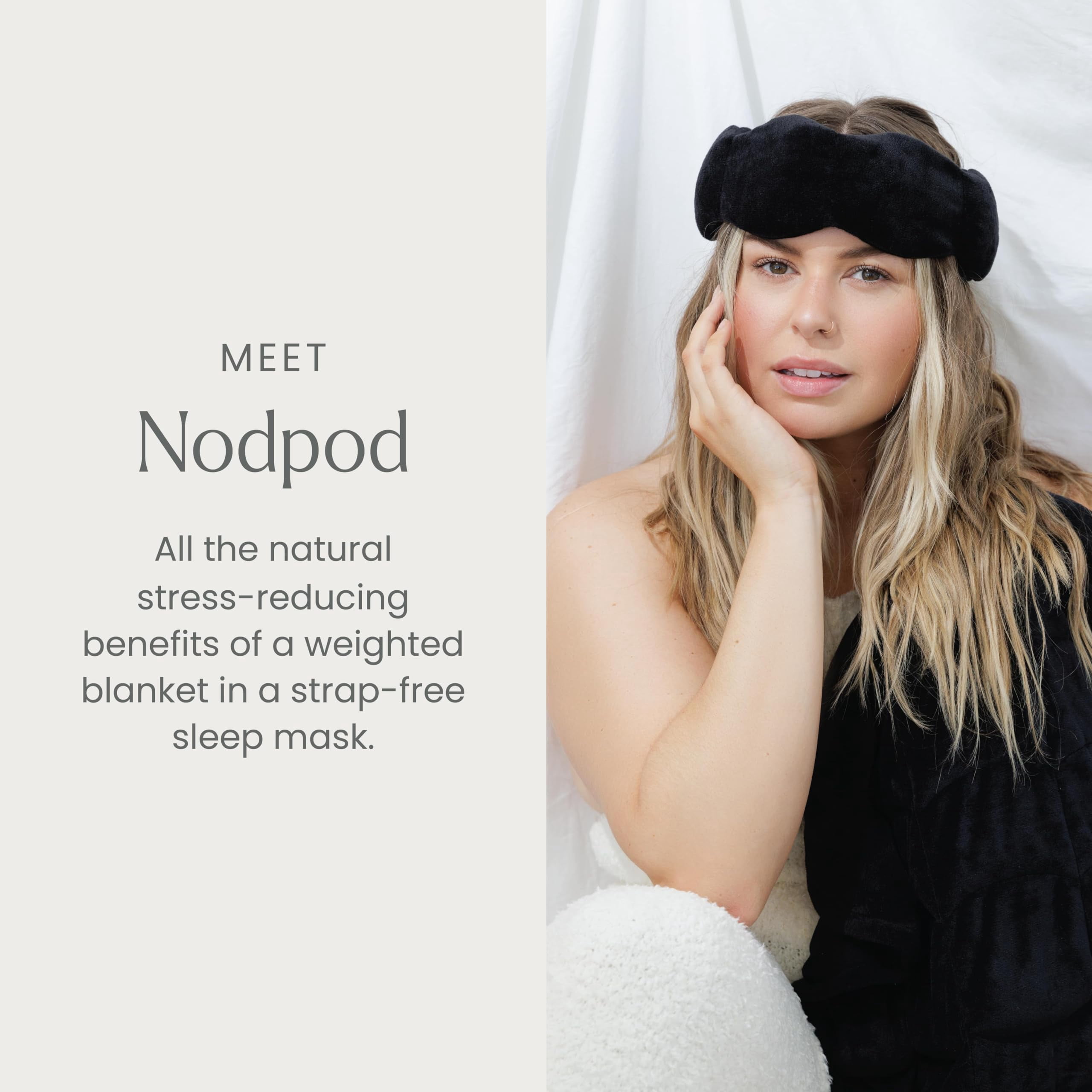 Nodpod Weighted Eye Blanket 100% Cotton Recycled Polyester, Strap-Free Design