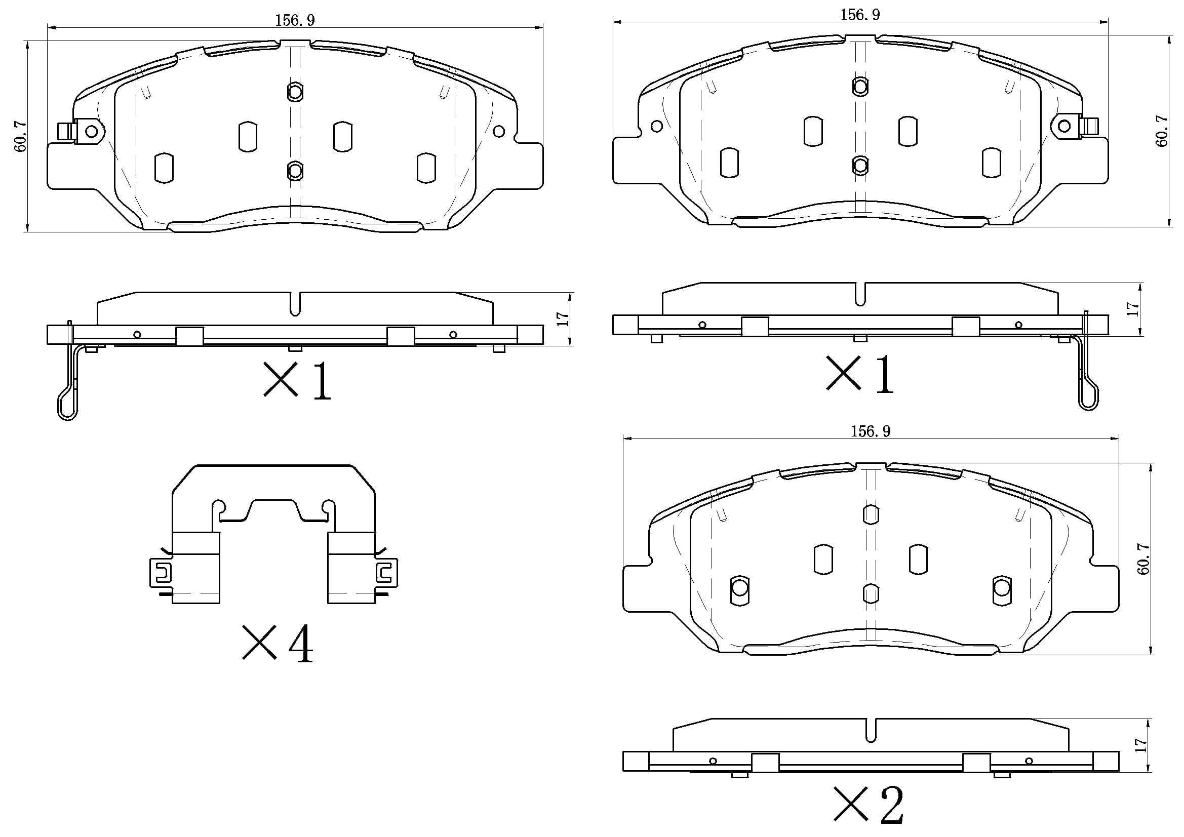 Winstop Brake Pad Set, Front WS.1917.0.C, Hyundai Santa Fe 2018-2017