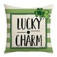thumbnail image 2 of KOYPTL St.Patrick's Day Decorations Pillow Covers 18 x 18 Inch Green Shamrock Heart Lucky Charm Buffalo Plaid Pillow Cases for Home Sofa Couch Cushion Decor(1PC), 2 of 4