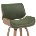 thumbnail image 5 of Tyler Modern Counter Height Swivel Bar Stool with White Wash Finished Wood and Vintage Green Upholstery, 5 of 5