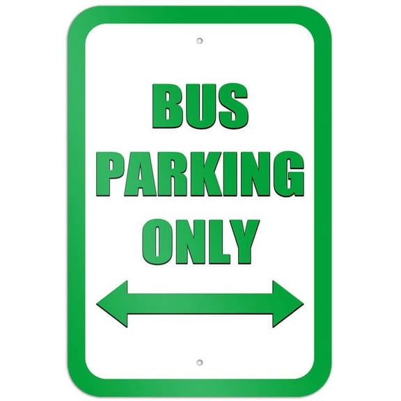 Bus Parking Only Double Arrow Green Sign