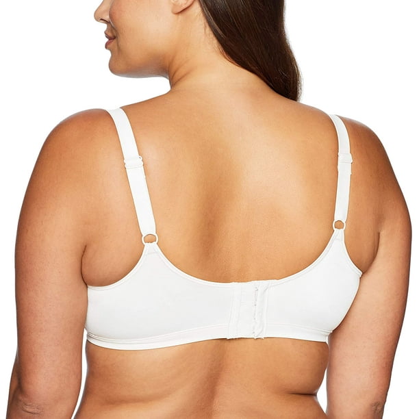 Bali Womens Double Support Soft Touch Back Smoothing Wirefree Bra, 34D,  White