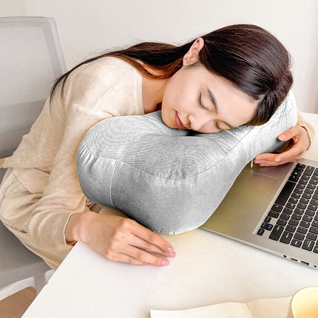 Almohada de espuma viscoelástica para la siesta en la oficina, con soporte lumbar y funda lavable | Protector de cintura ergonómico y grueso para aliviar el dolor de espalda para quienes duermen boc