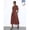 Brown, variant on Brown V-Neck Wrap Midi Dress With Tie Waist And Short Sleeves