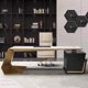 thumbnail image 4 of Corner Computer Desk Organizer Executive Modern Work Storage Office Desk Drawers Wooden Escritorios De Oficina Office Furniture My Lux Decor Round, 4 of 7
