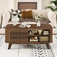 thumbnail image 2 of Costway Table Basse avec Rangement, Tablettes Ajustables et 2 Portes, Table Cocktail en Bois, 2 of 10