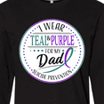 thumbnail image 4 of Inktastic Suicide Prevention- I Wear Teal and Purple for My Dad Long Sleeve T-Shirt, 4 of 5