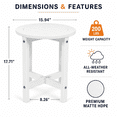 thumbnail image 2 of Round Outdoor Side Table, Patio Garden Stool Coffee End Table Nightstand for Small Spaces, Living Room, Front Porch, Poolside, 2 of 10
