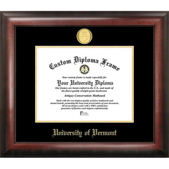 University of Vermont Gold Embossed Diploma Frame