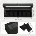thumbnail image 2 of Uten 6-Slot Solid Wood Watch Box with Glass Top & Removable Pillows, Luxury Display Case and Storage Organizer, Black, 2 of 10