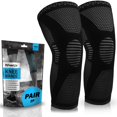 thumbnail image 1 of Rodilleras de compresión POWERLIX (par): la mejor rodillera para el dolor de rodilla para hombres y mujeres. Soporte para correr, baloncesto, voleibol, levantamiento de pesas, gimnasio, entrenamiento, 1 of 5