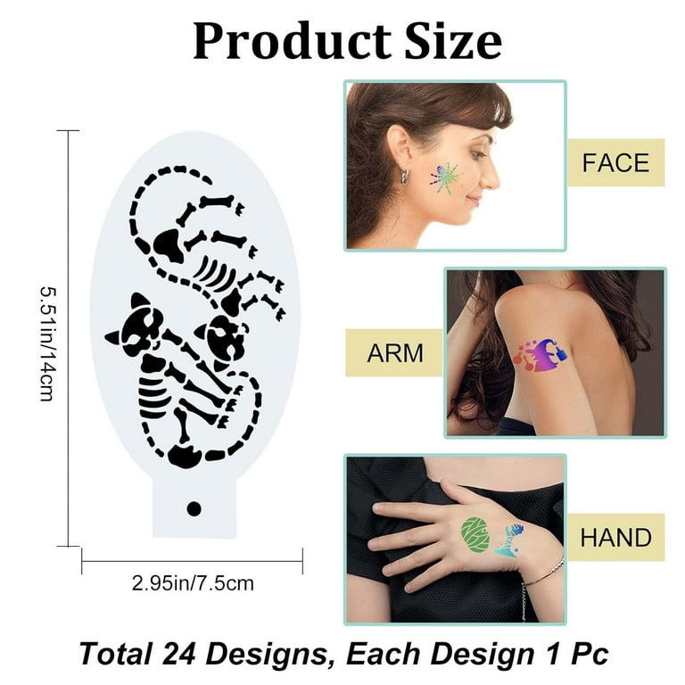 24PCS Face Paint Stencils Body Painting Template Fairy Characters Animal Print Butterfly Flower Candy Crown Pattern Reusable Soft Tattoo Stencils for Cosplay Party Body Makeup Art Painting - Walmart.com 24pcs-face-paint-stencils-body-painting-template-fairy-characters-animal-print-butterfly-flower-candy-crown-pattern-reusable-soft-tattoo-stencils-for-cosplay-party-body-makeup-art-painting-walmart-com
