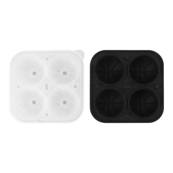2Pcs Silicone Ice Cube Molds Fun Shapes Round Sphere Ball Mold for Whiskey Cocktails Game Day Basketball