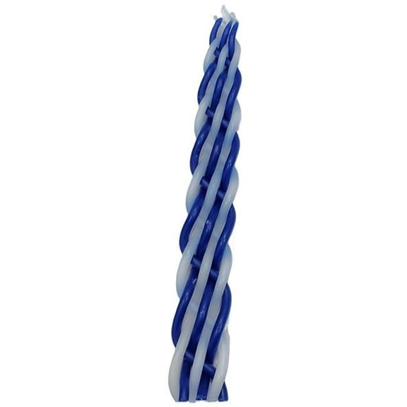 Bazeh Madlukin 71460BW 11.5 in. Wax Havdalah Candle, Blue & White