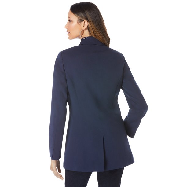 Roaman's Women's Plus Size Boyfriend Blazer Professional Jacket ...
