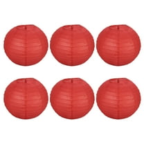 Uxcell 8 Inch Folding Hanging Wedding Home Party Paper Lanterns Red 6 Pack