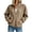 Khaki, variant on hoksml Women's Ribbed Half Zip Stand Collar Sweatshirt, Raglan Long Sleeve Pullover with Kangaroo Pocket and Cozy Loose Fit