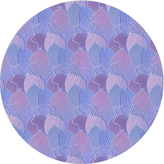 Ahgly Company Indoor Round Patterned Medium Slate Blue Area Rugs, 6' Round