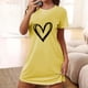 thumbnail image 1 of Camisón corto de poliéster para mujer, talla grande, estampado de San Valentín, cuello redondo, manga corta, 1 of 4