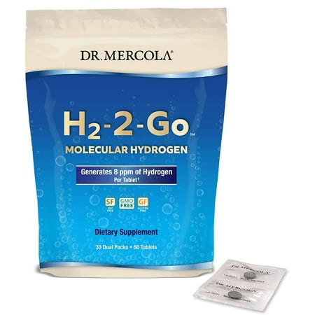 Dr. Mercola H2-2-Go Packets  Up to 8ppm of Molecular Hydrogen Gas*  non GMO  Gluten Free  Soy Free