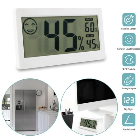 TSV Digital Magnet LCD Indoor Thermometer Hygrometer Temperature Room Humidity