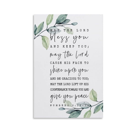 The Lord Bless You And Keep You Numbers 6 24-26 Bible Verse Poster 5 Canvas for Living Room Bedroom Decor