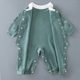 thumbnail image 5 of CAUYDY Infant Boy Bodysuit Preemie Long Sleeved Romper for Girl Newborn Cute Sleepers Fall Winter Baby Pajamas 3-6M 9-12M 18-24M Sizes 6-9 Months,Dark Green, 5 of 7