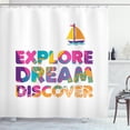 thumbnail image 1 of Ambesonne Dream Shower Curtain, Boat Motif Tropical Summer, 69"Wx70"L, Multicolor, 1 of 3