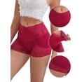 thumbnail image 3 of DARING DIVA Women's Lace Seamless Tummy Control Hip Lifting Panties S Burgundy, 3 of 6