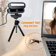 4K USB Webcam with Fill Light, Halloween Gift,and-Play, Autofocus Streaming Camera