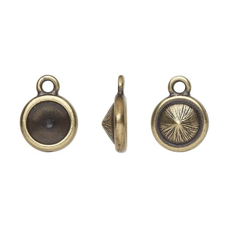 

Drop TierraCast Almost Instant Jewelry antique brass-plated pewter (tin-based alloy) 11mm round with SS39 chaton or rivoli glue-in setting (1088). Sold per pkg of 2.