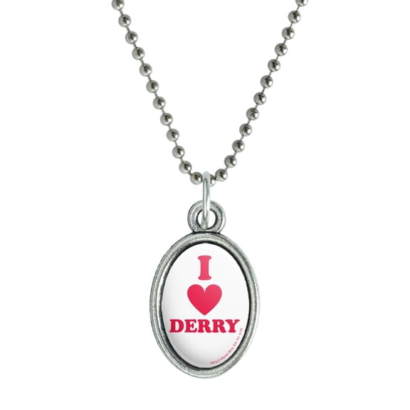 IT: Chapter 2 I Love Derry Antiqued Oval Charm Pendant with Chain